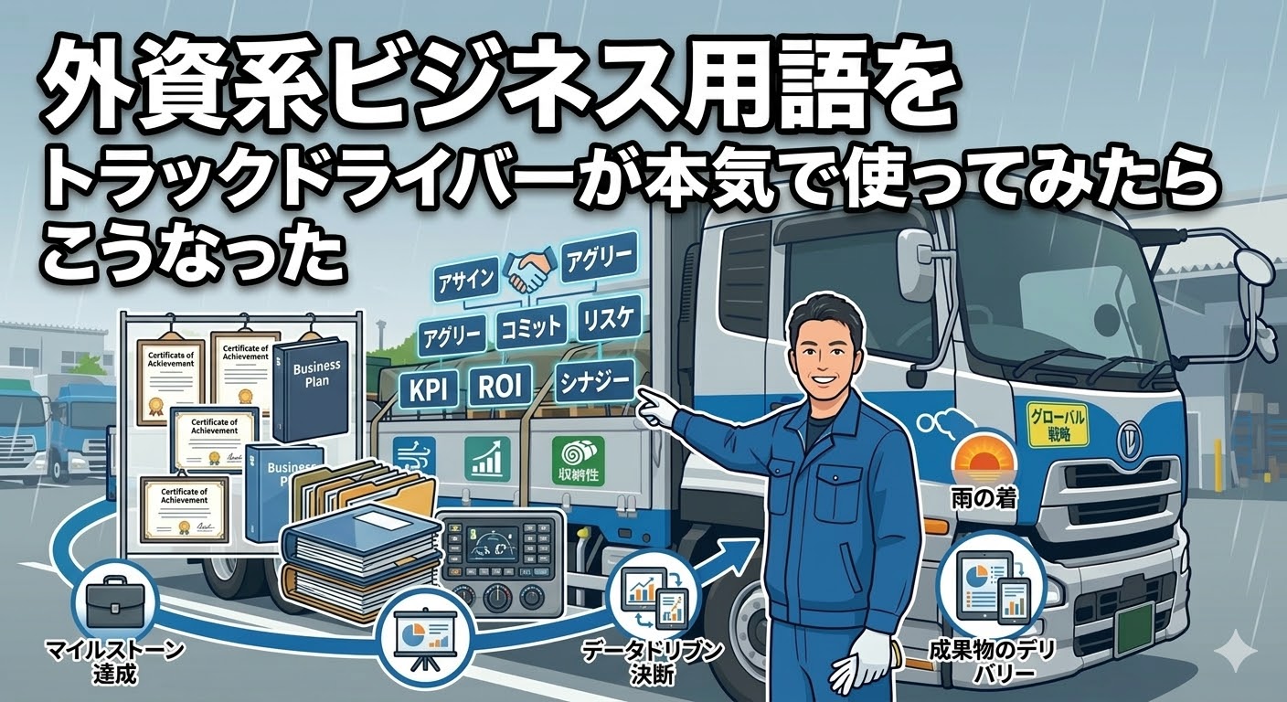 外資系ビジネス用語をトラックドライバーが本気で使ってみたらこうなった